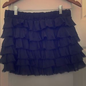 ZARA dark grey mini ruffle skirt